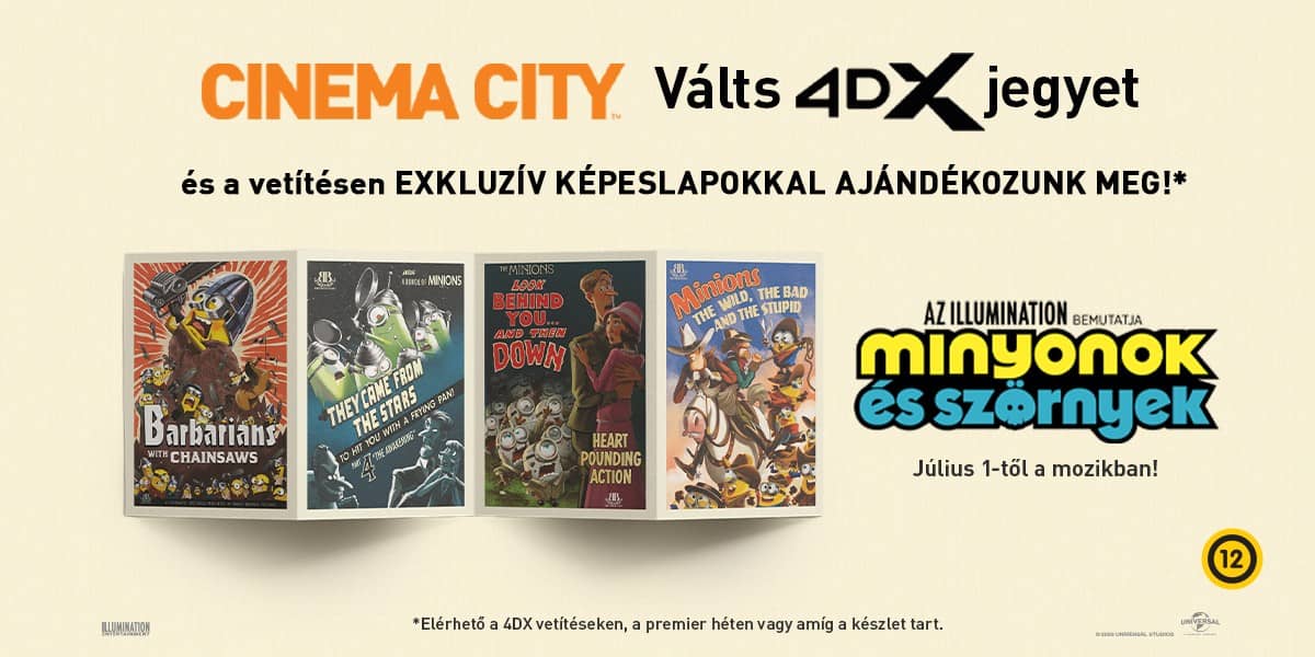 ❏ Minyonok és szörnyek ajándék képeslapok 4DX vetítésen